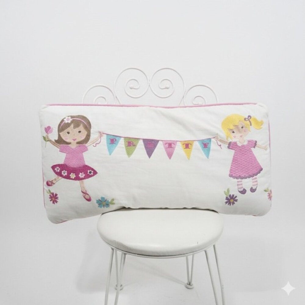 Vintage Cynthia Rowley Kids‎ Embroidered Ballerina Pillow Decorative "pretty"